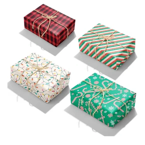 3 Festive Holiday Wrapping Paper sheets (Buy now) - Picture 3 of 4